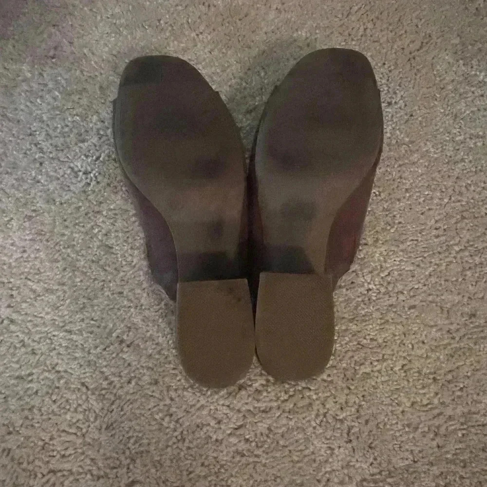 Brown Wedge Mules - Picture 4 of 5